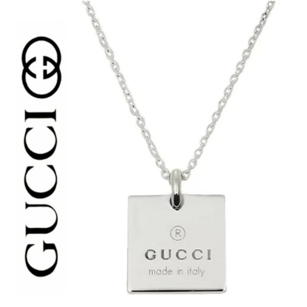 🆕️ Gucci SS .925 Large Square pendant necklace